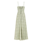 Corset Maxi Jurk van Organza Jacquard met Vetersluiting Dames | Yara