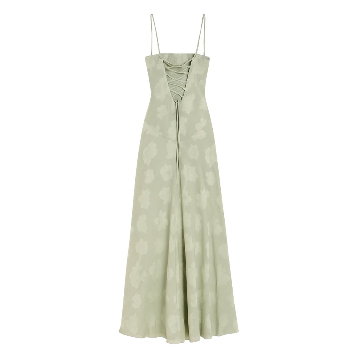 Corset Maxi Jurk van Organza Jacquard met Vetersluiting Dames | Yara