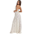 Corset Maxi Jurk van Organza Jacquard met Vetersluiting Dames | Yara