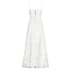 Corset Maxi Jurk van Organza Jacquard met Vetersluiting Dames | Yara
