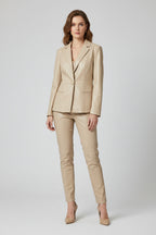 Dames Blazer Zahara - Leren Look en Reverskraag