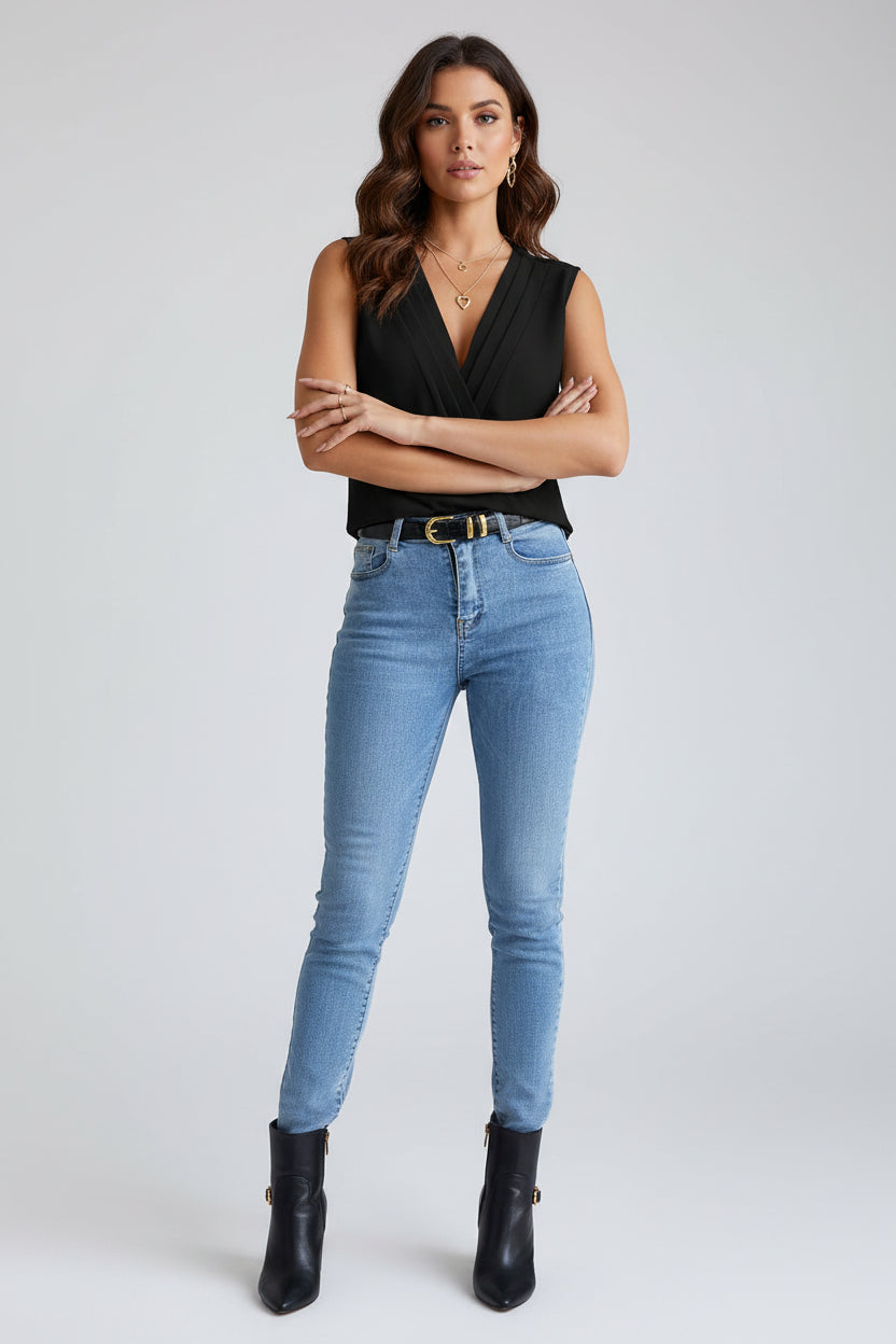 Dames Blouse Alma - Mouwloos en Elegante Pasvorm