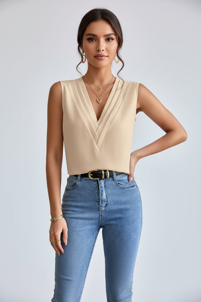 Dames Blouse Alma - Mouwloos en Elegante Pasvorm