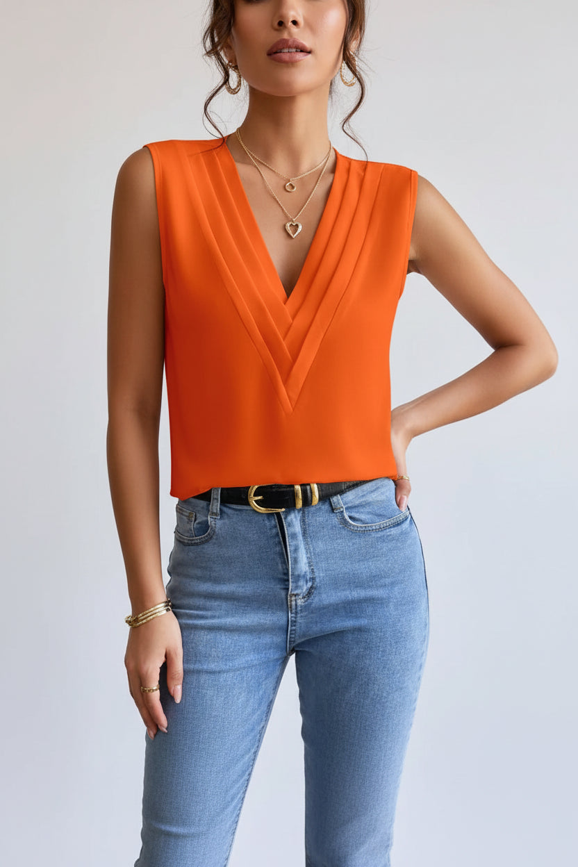 Dames Blouse Alma - Mouwloos en Elegante Pasvorm