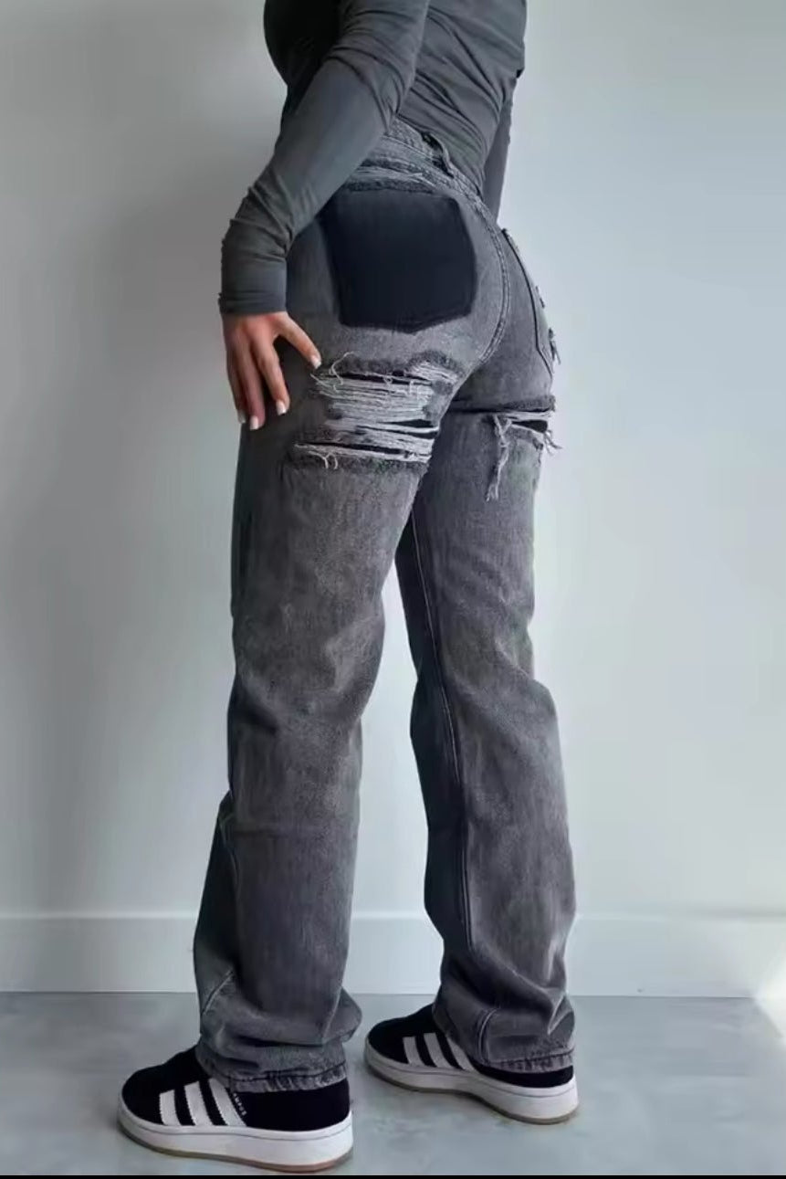 Dames Jeans Burgina - Ripped Details en Patchwork