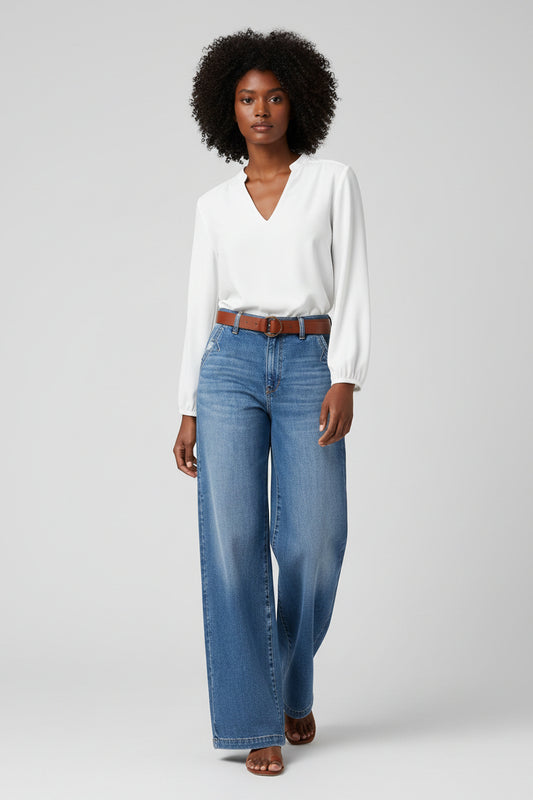 Dames Jeans Elowen - Hoge Taille en Wijde Pijpen