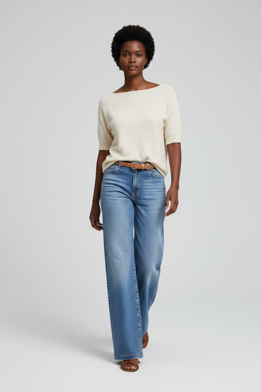 Dames Jeans Elowen - Hoge Taille en Wijde Pijpen