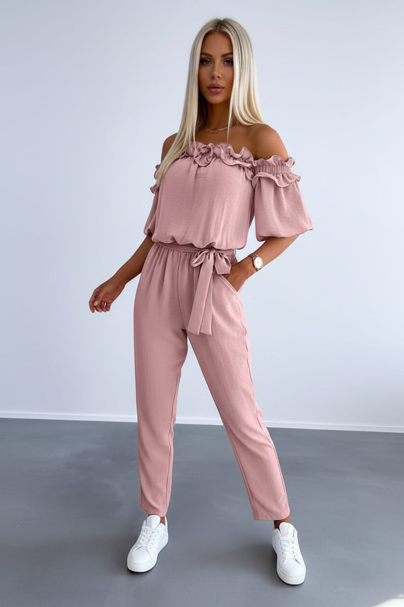 Dames Jumpsuit Celeste - Off-Shoulder en Tailleceintuur
