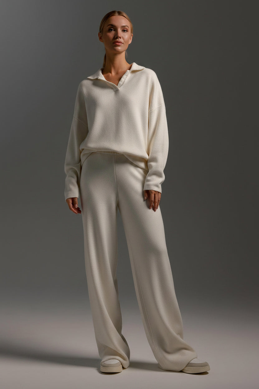 Dames Loungeset Broek en Shirt met Kraag | Relaxed Fit | Halima