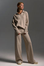 Dames Loungeset Broek en Shirt met Kraag | Relaxed Fit | Halima