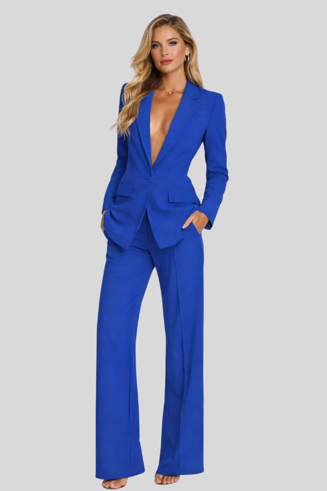 Dames Pantalonpak Inaya - Wijde Broek met Blazer