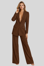 Dames Pantalonpak Inaya - Wijde Broek met Blazer
