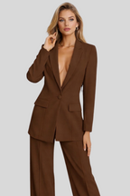 Dames Pantalonpak Inaya - Wijde Broek met Blazer