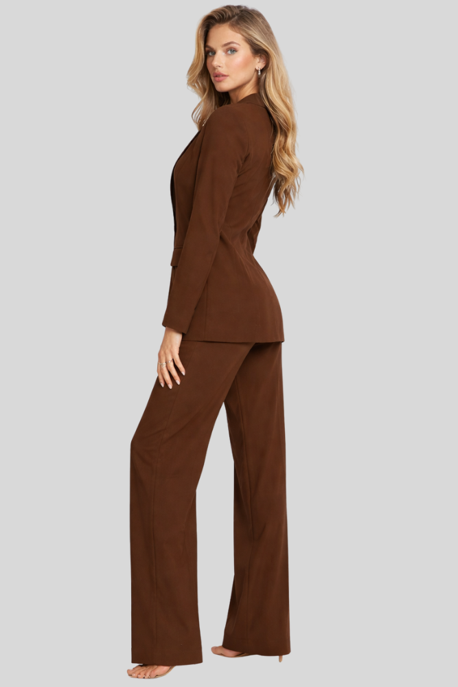 Dames Pantalonpak Inaya - Wijde Broek met Blazer