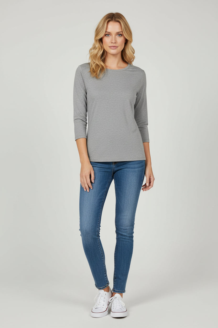 Dames T-Shirt Yara - Ronde Hals en Driekwart Mouw