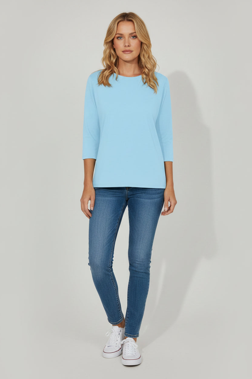 Dames T-Shirt Yara - Ronde Hals en Driekwart Mouw