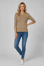 Dames T-Shirt Yara - Ronde Hals en Driekwart Mouw
