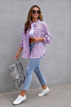 Denim Blouse Dames Elvira - Ripped Details en Relaxed Fit