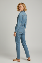 Denim Jumpsuit Dames Rechte Pijpen Lange Mouwen | Joëlle