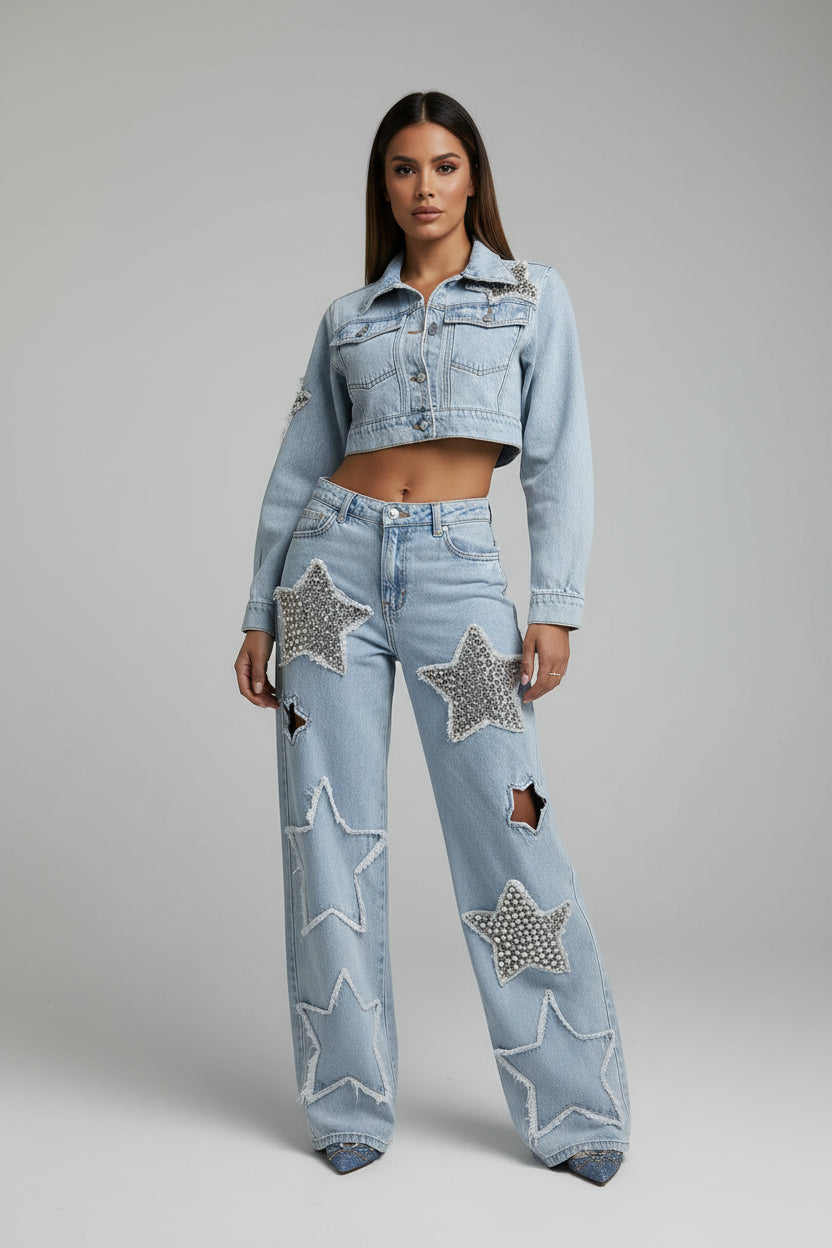 Denim Set Dames Bianca - Denim Jasje en Jeans