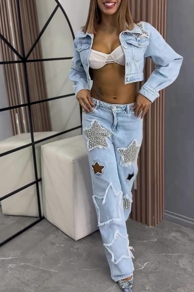 Denim Set Dames Bianca - Denim Jasje en Jeans