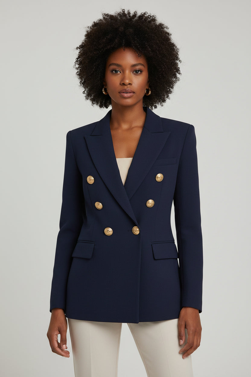 Double-Breasted Blazer met Gouden Knopen Dames | Zakelijk & Chic | Nadira