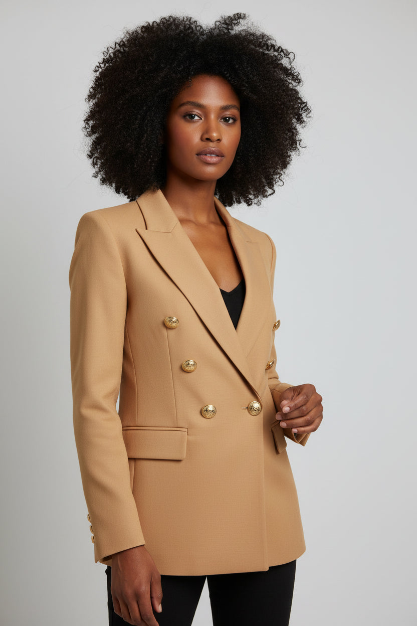 Double-Breasted Blazer met Gouden Knopen Dames | Zakelijk & Chic | Nadira