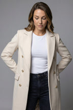 Double-Breasted Wollen Jas met Kasjmier Blend Dames | Elegant | Anuska