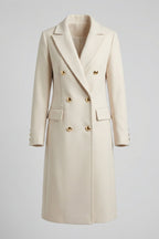 Double-Breasted Wollen Jas met Kasjmier Blend Dames | Elegant | Anuska