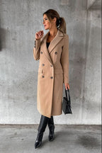 Double-Breasted Wollen Jas met Kasjmier Blend Dames | Elegant | Anuska