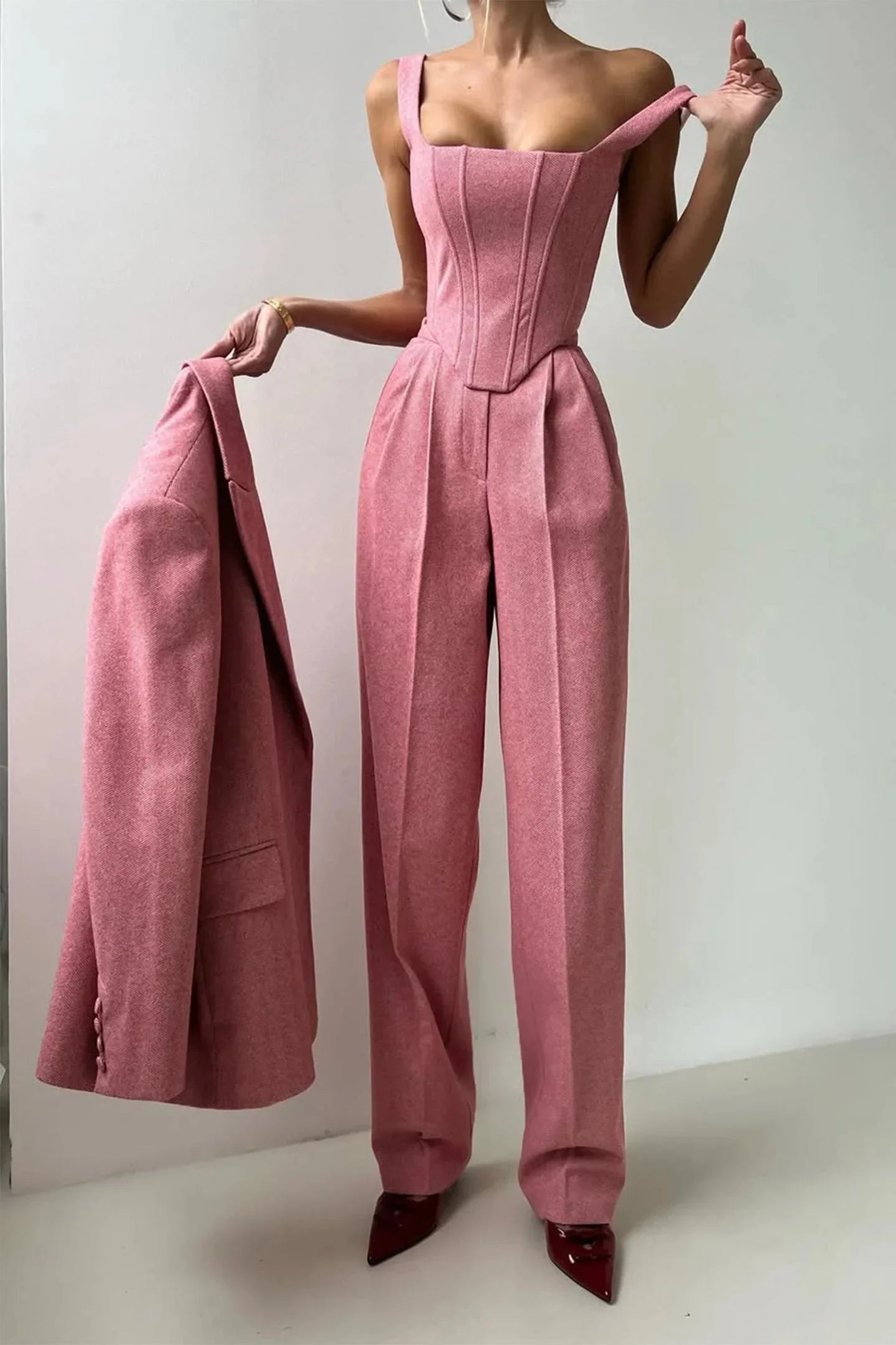Driedelig Getailleerd Set Dames | Aansluitende Top & Broek | Triara