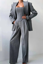 Driedelig Getailleerd Set Dames | Aansluitende Top & Broek | Triara