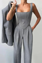 Driedelig Getailleerd Set Dames | Aansluitende Top & Broek | Triara