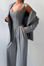 Driedelig Getailleerd Set Dames | Aansluitende Top & Broek | Triara