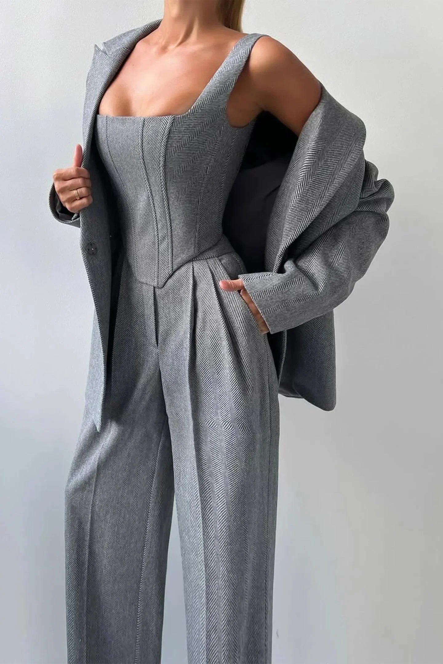 Driedelig Getailleerd Set Dames | Aansluitende Top & Broek | Triara