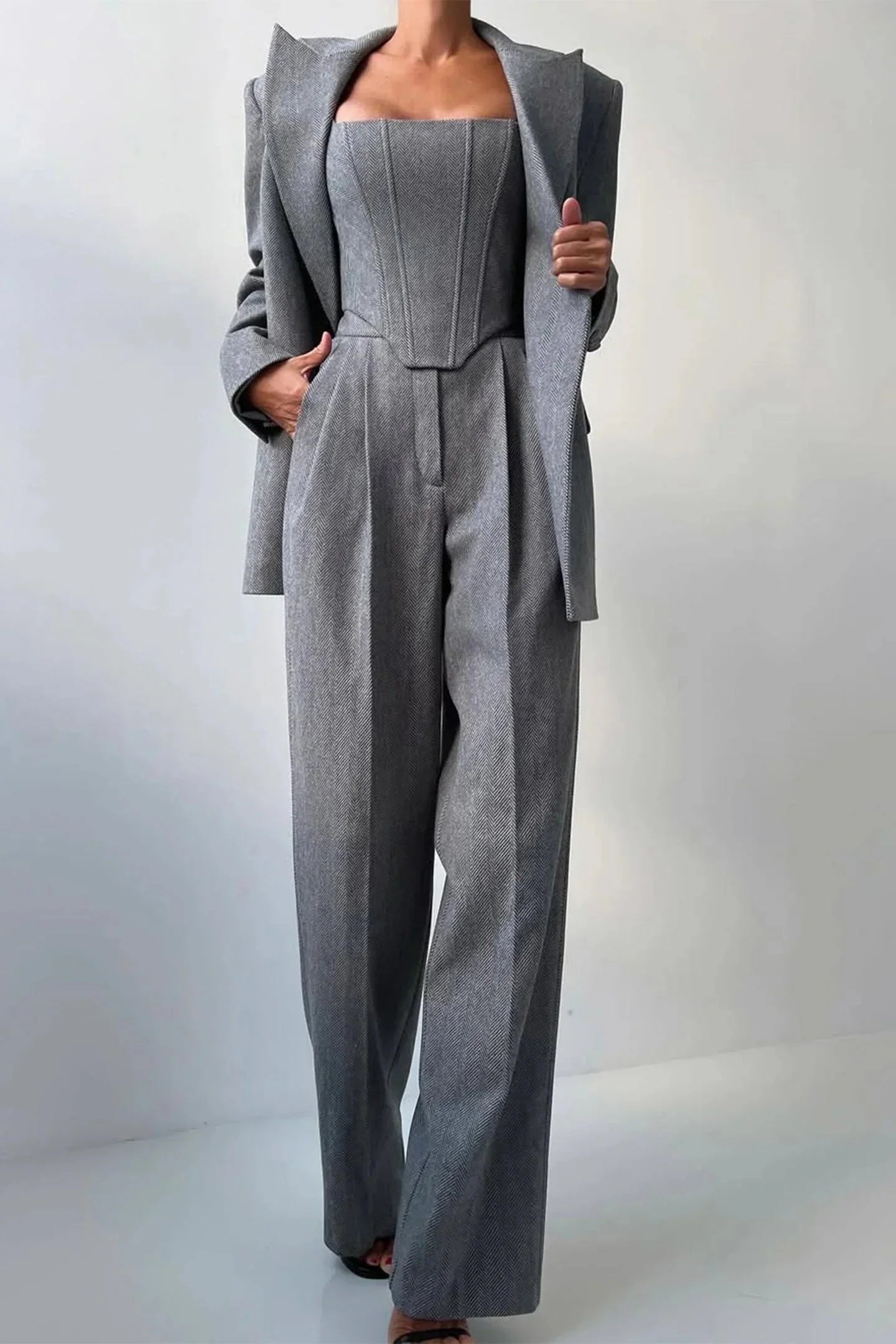 Driedelig Getailleerd Set Dames | Aansluitende Top & Broek | Triara