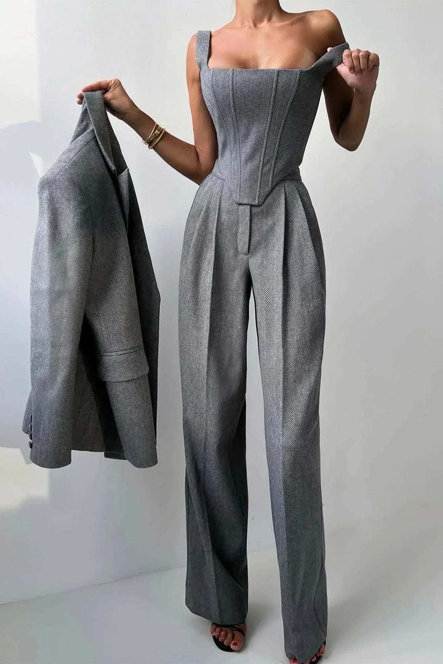 Driedelig Getailleerd Set Dames | Aansluitende Top & Broek | Triara