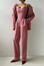 Driedelig Getailleerd Set Dames | Aansluitende Top & Broek | Triara