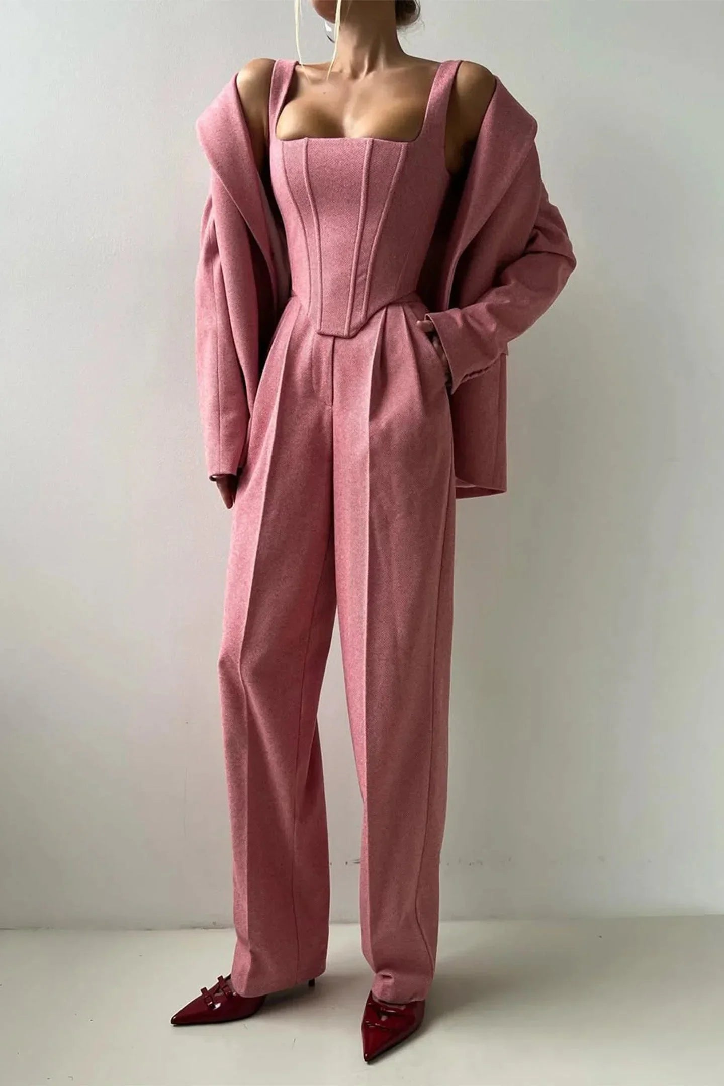 Driedelig Getailleerd Set Dames | Aansluitende Top & Broek | Triara