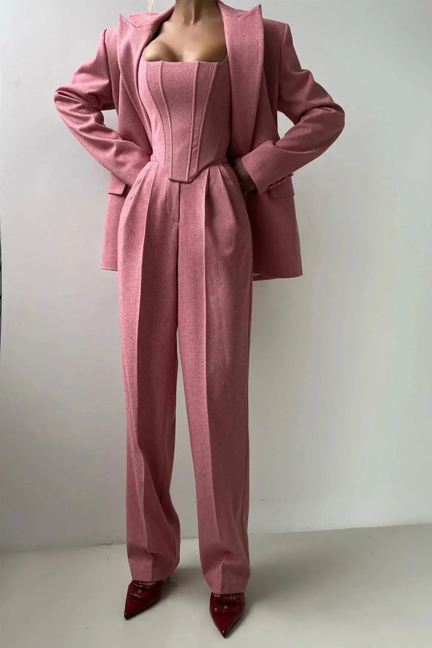 Driedelig Getailleerd Set Dames | Aansluitende Top & Broek | Triara