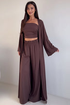 Driedelige Dames Set Liora - Lang Vest en Wijde Broek