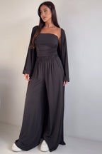 Driedelige Dames Set Liora - Lang Vest en Wijde Broek