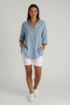 Elegante Blouse Dames Casual Zakelijk met Plooien | Soraya