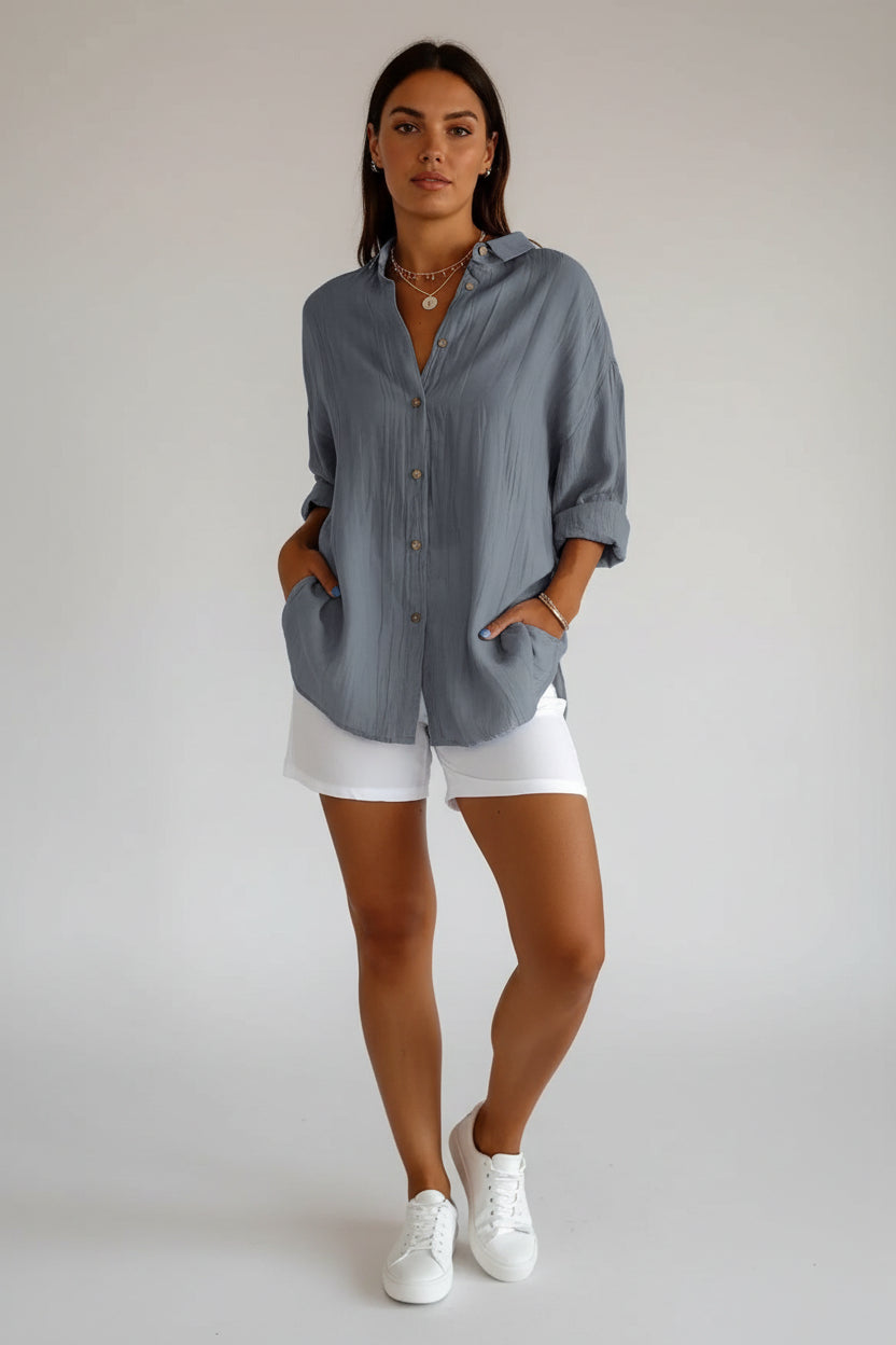 Elegante Blouse Dames Casual Zakelijk met Plooien | Soraya