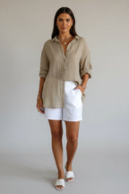 Elegante Blouse Dames Casual Zakelijk met Plooien | Soraya