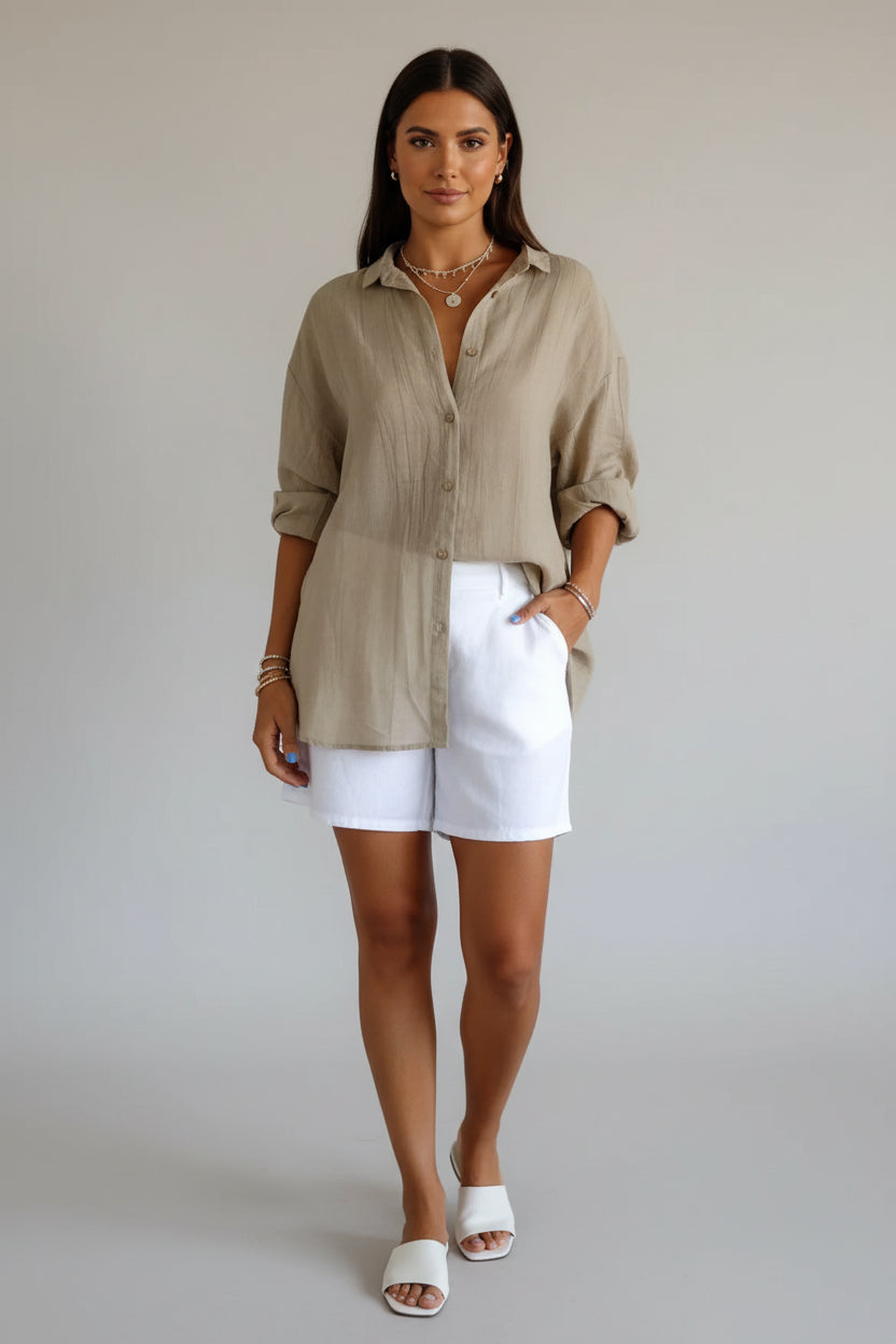 Elegante Blouse Dames Casual Zakelijk met Plooien | Soraya