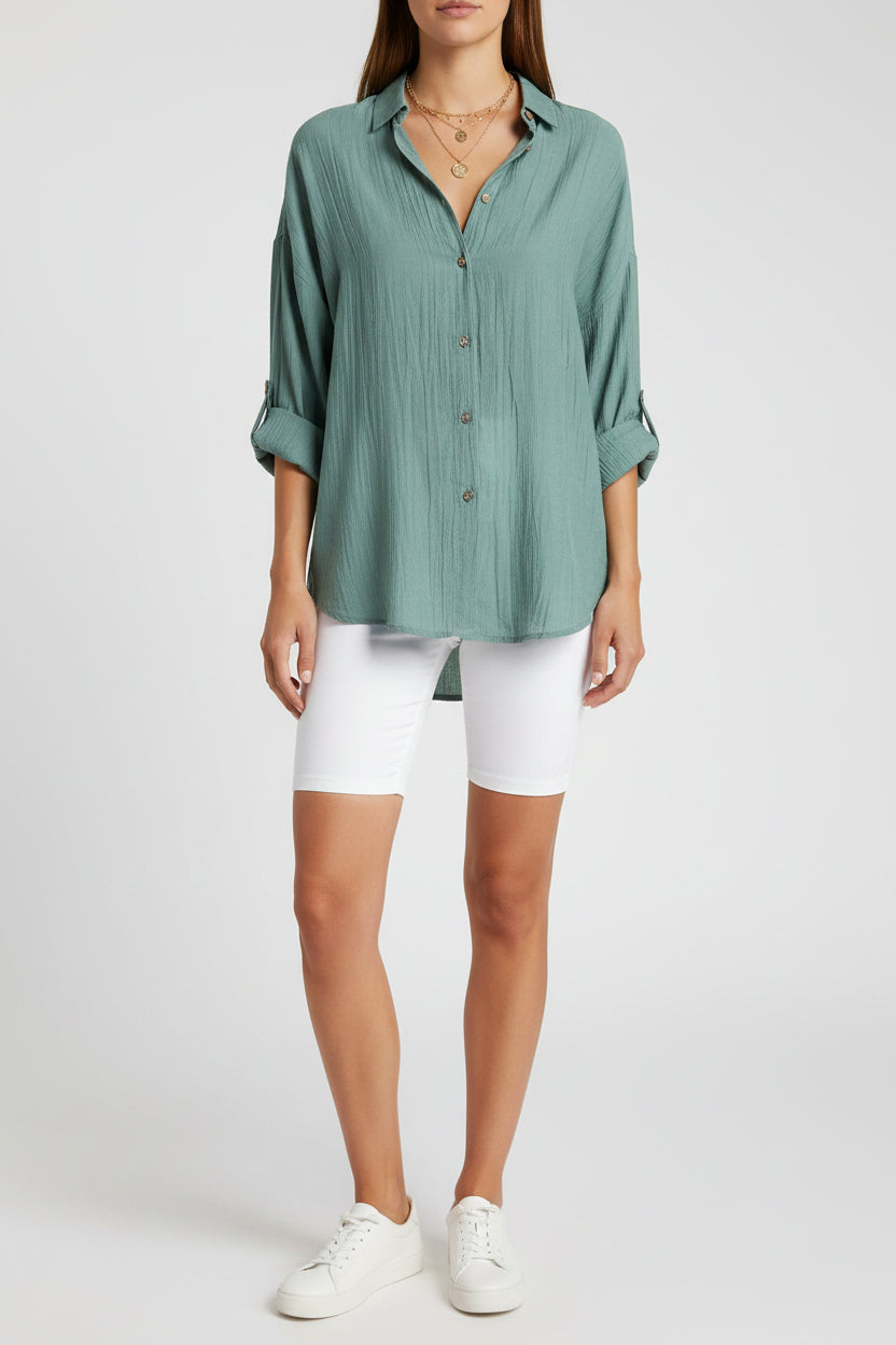 Elegante Blouse Dames Casual Zakelijk met Plooien | Soraya
