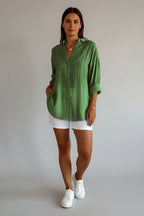 Elegante Blouse Dames Casual Zakelijk met Plooien | Soraya