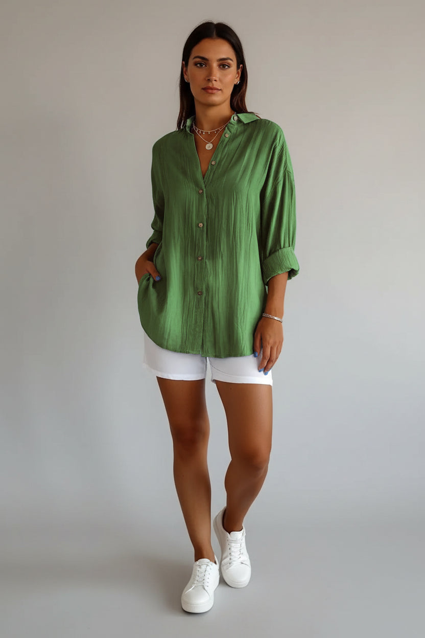 Elegante Blouse Dames Casual Zakelijk met Plooien | Soraya