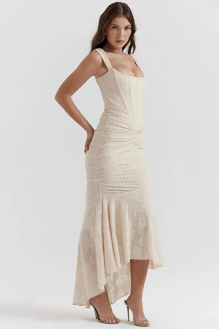 Elegante Maxi Jurk met Rozenpatroon voor Dames | Tijdloos | Arabella
